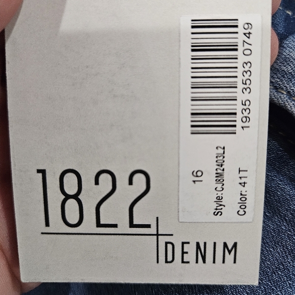 NEW NWT 1822 Vintage Denim Cropped Wide Leg Size 16 - Picture 5 of 6